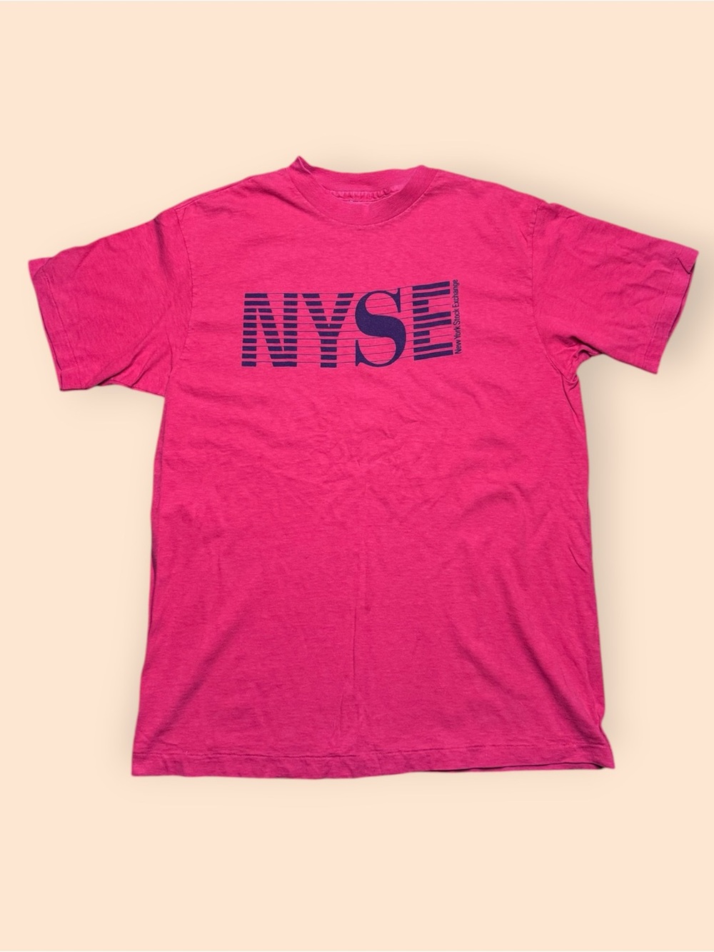 Vintage 1980s New York Stock Exchange T Shirt Large Red Vtg 80s NYSE
